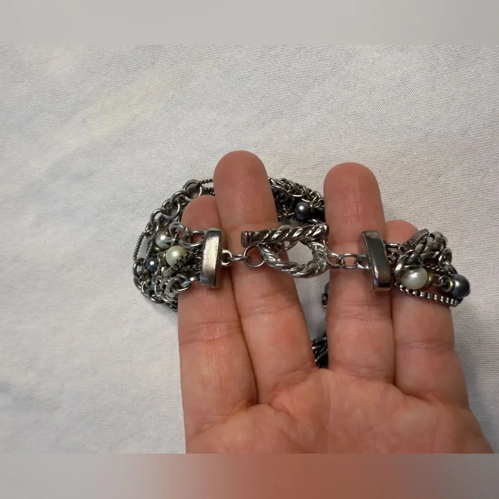 Y2K Moto Edgy Punk Three Chain Silver Necklace